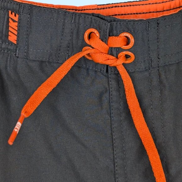 (2/$20) Nike Grey & Orange Swim Trunks - Picture 3 of 5